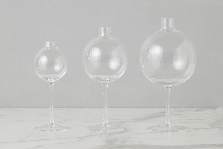 Etu Clear Wine Glass Shaped Flower Vase, Large - Gabrielle's Biloxi