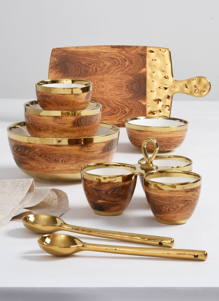 Pampa Bay Rectangular Baking Dish - Gold/Wood - Gabrielle's Biloxi