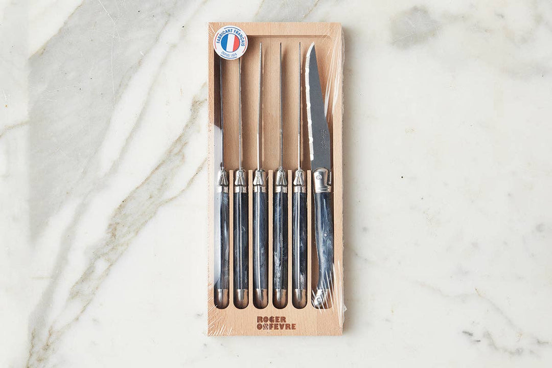 Etu The Original French Laguiole Steak Knives - Marbled Grey - Gabrielle's Biloxi