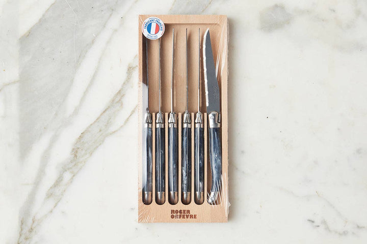 Etu The Original French Laguiole Steak Knives - Marbled Grey - Gabrielle's Biloxi