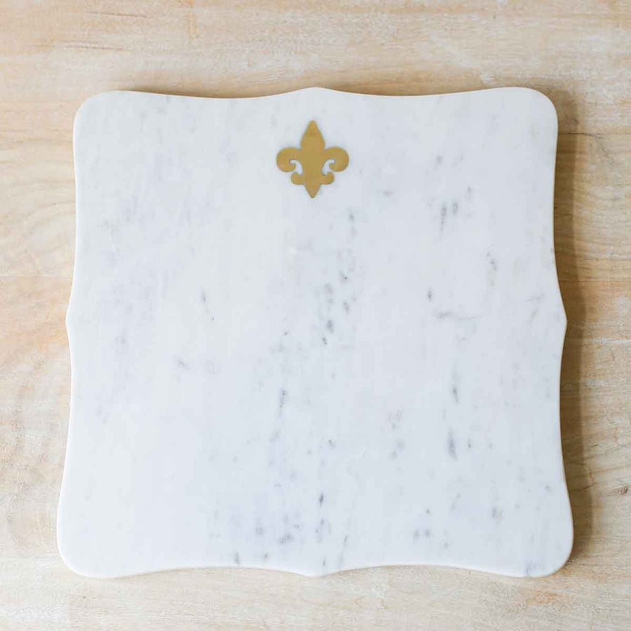 Fleur de Lis Marble Serving Board - 12x12 - Gabrielle's Biloxi