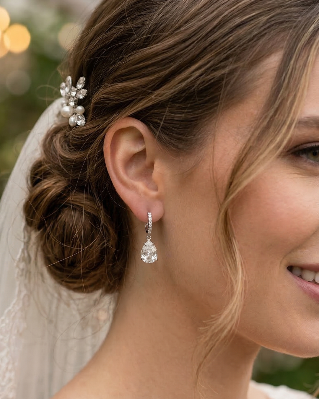 Sorrelli Perfect Pear Embellished Huggie Hoop Earrings - Crystal