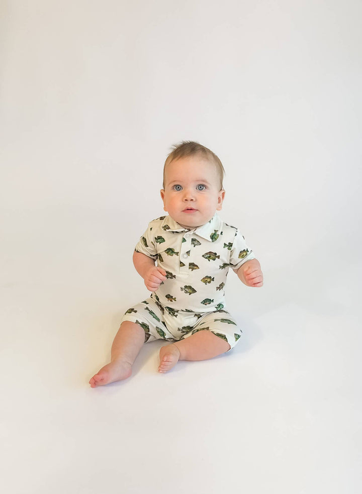 Lake Fish - Short Sleeve Polo Romper - Gabrielle's Biloxi