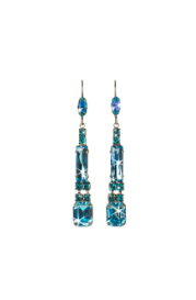 Sorrelli Linear Crystal Dangle Earrings - Emerald Coast - Gabrielle's Biloxi