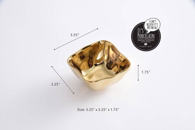 Pampa Bay Mini Square Bowl - Gold - Gabrielle's Biloxi