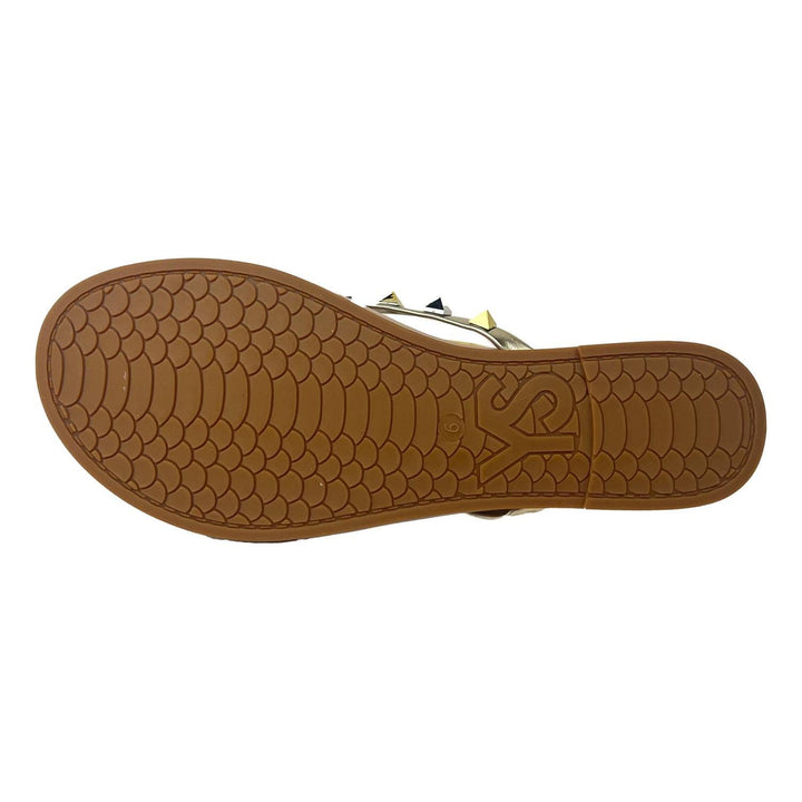 Rivington Stud Flip Flop in Beige Metallic - Gabrielle's Biloxi