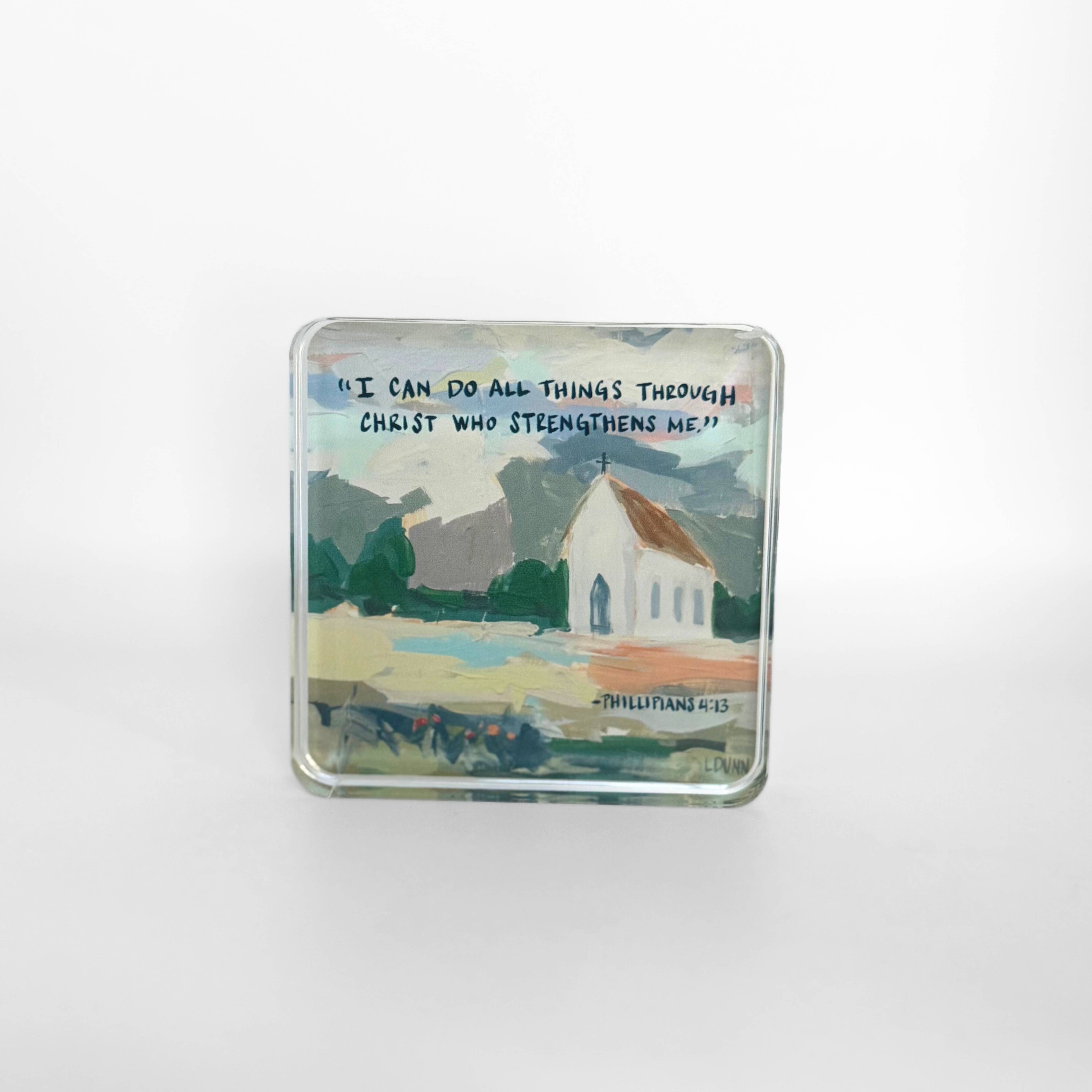 Philippians 4:13 Acrylic Scripture Block - Gabrielle's Biloxi