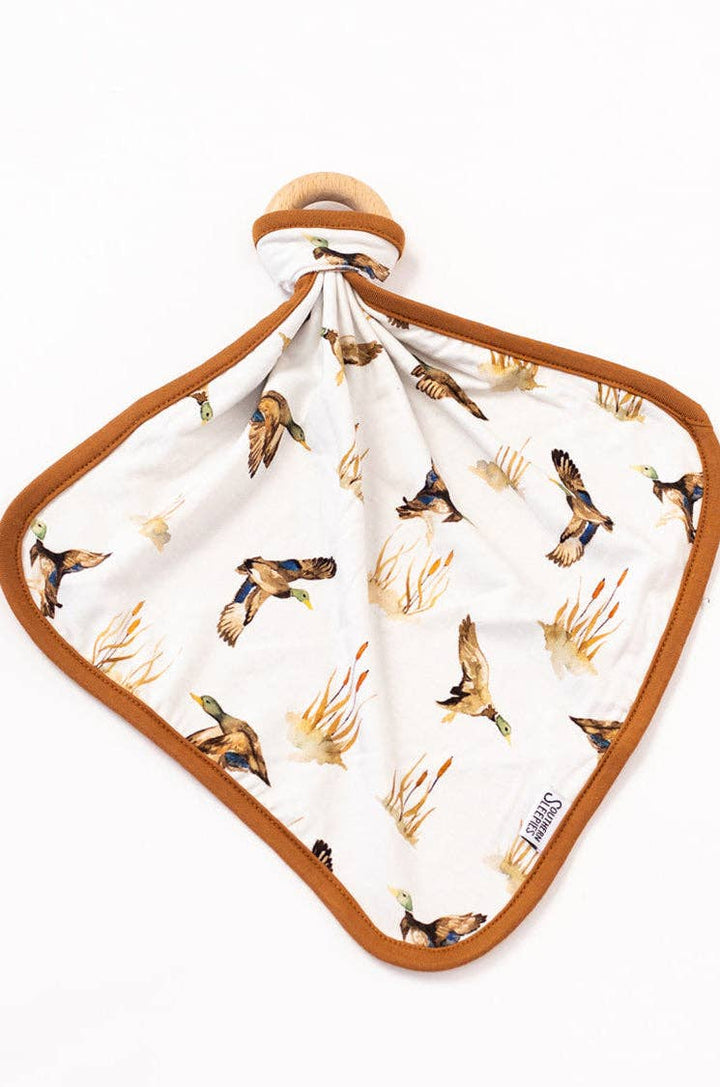 Ducks Bamboo Lovie with Wooden Ring - Gabrielle's Biloxi