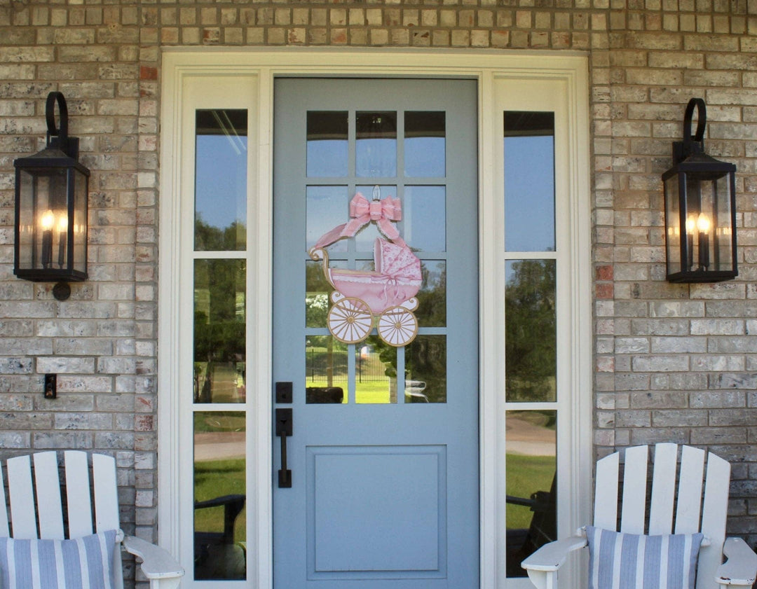 Pink Baby Carriage Door Hanger - Pink - Gabrielle's Biloxi