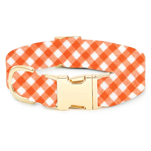 Cider Gingham Dog Collar - Gabrielle's Biloxi