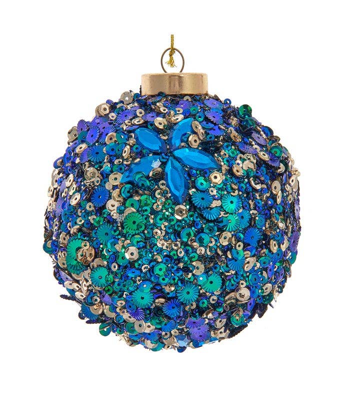 100MM GLITTERED SEQUIN BALL ORNAMENT - Gabrielle's Biloxi