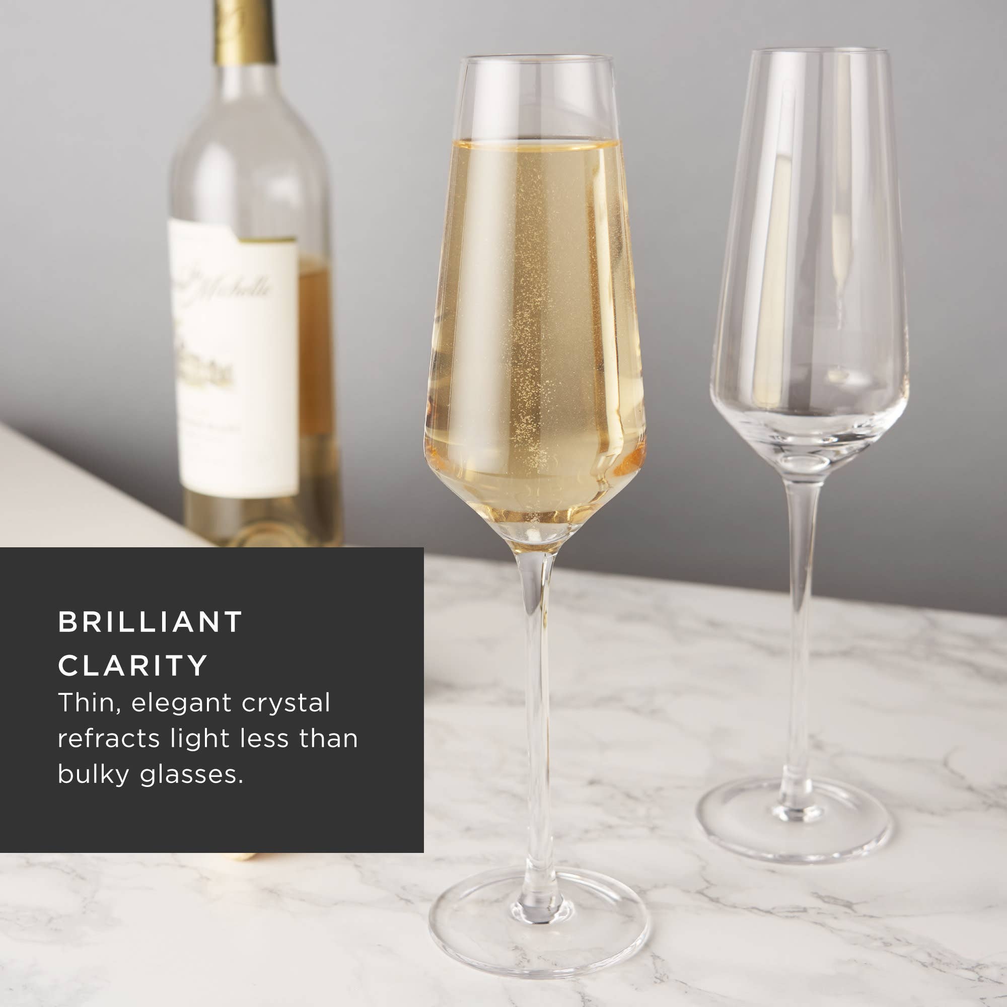Raye™ Angled Crystal Champagne Flutes Set of 2