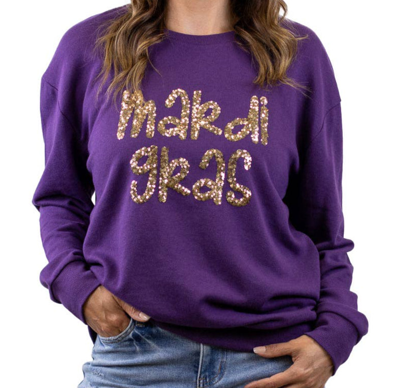Mardi Gras Sequin Sweatshirt - Gabrielle's Biloxi