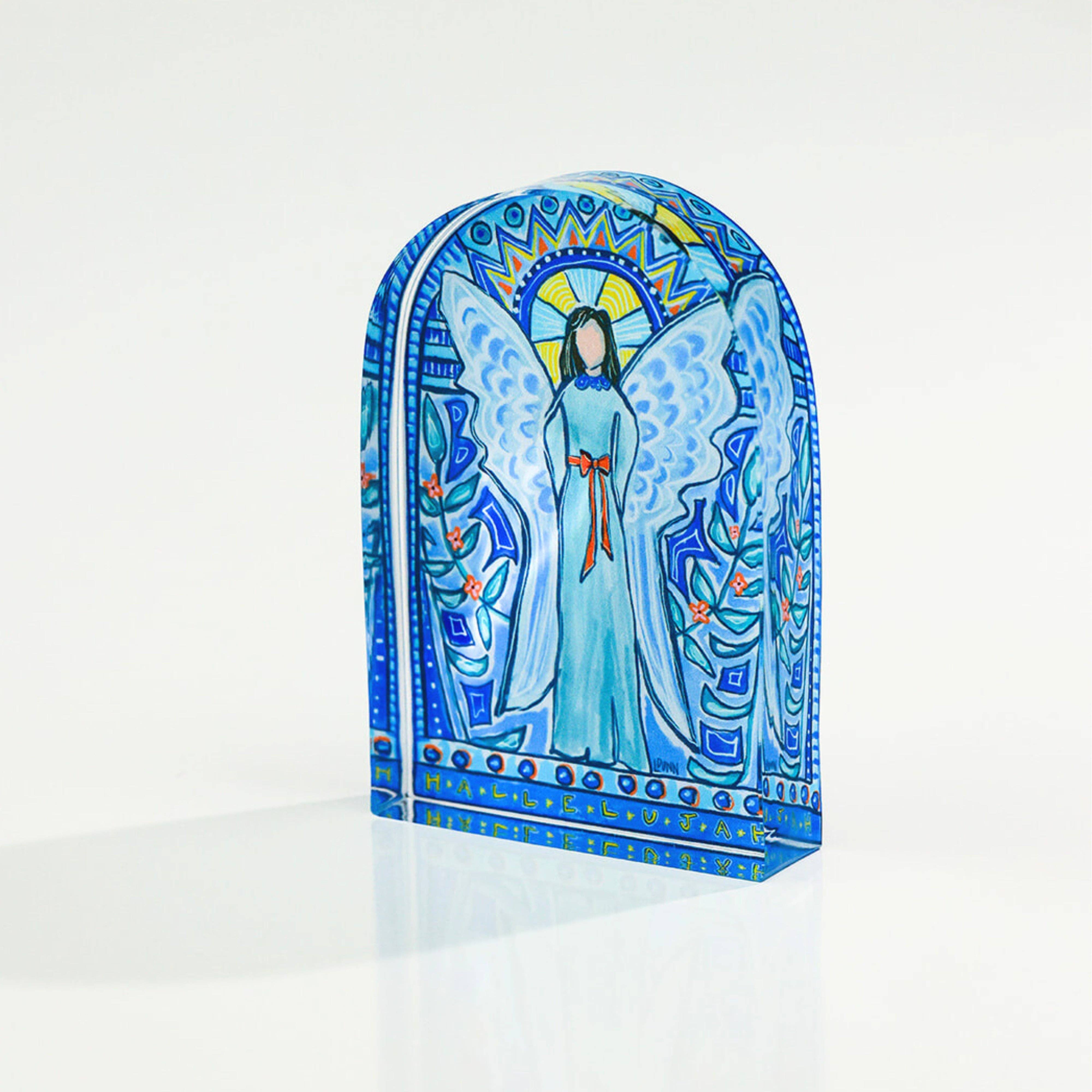 Lauren Dunn Blue Stained Glass Acrylic Angel - Gabrielle's Biloxi
