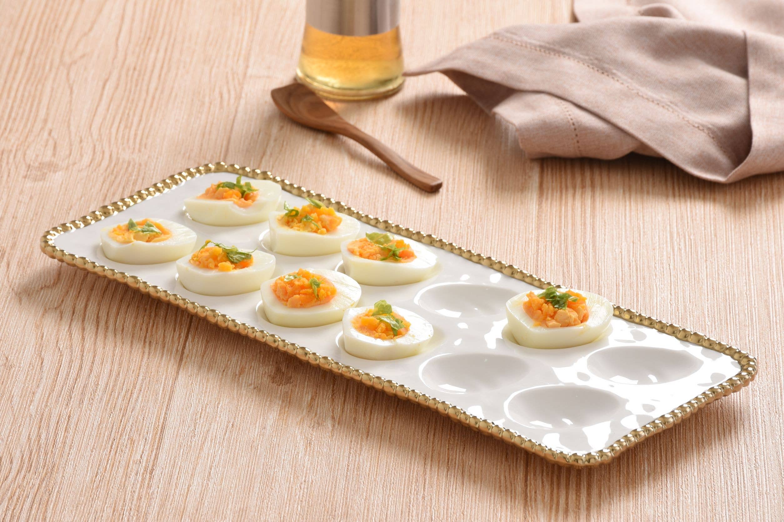 Pampa Bay Deviled Egg Tray - White Gold - Gabrielle's Biloxi