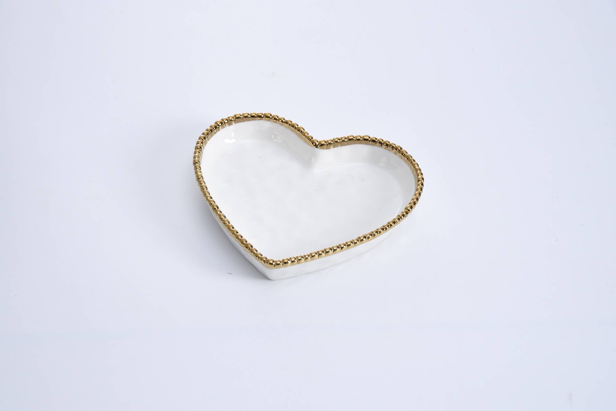 Pampa Bay Heart Dish - White with Gold Trim - Gabrielle's Biloxi