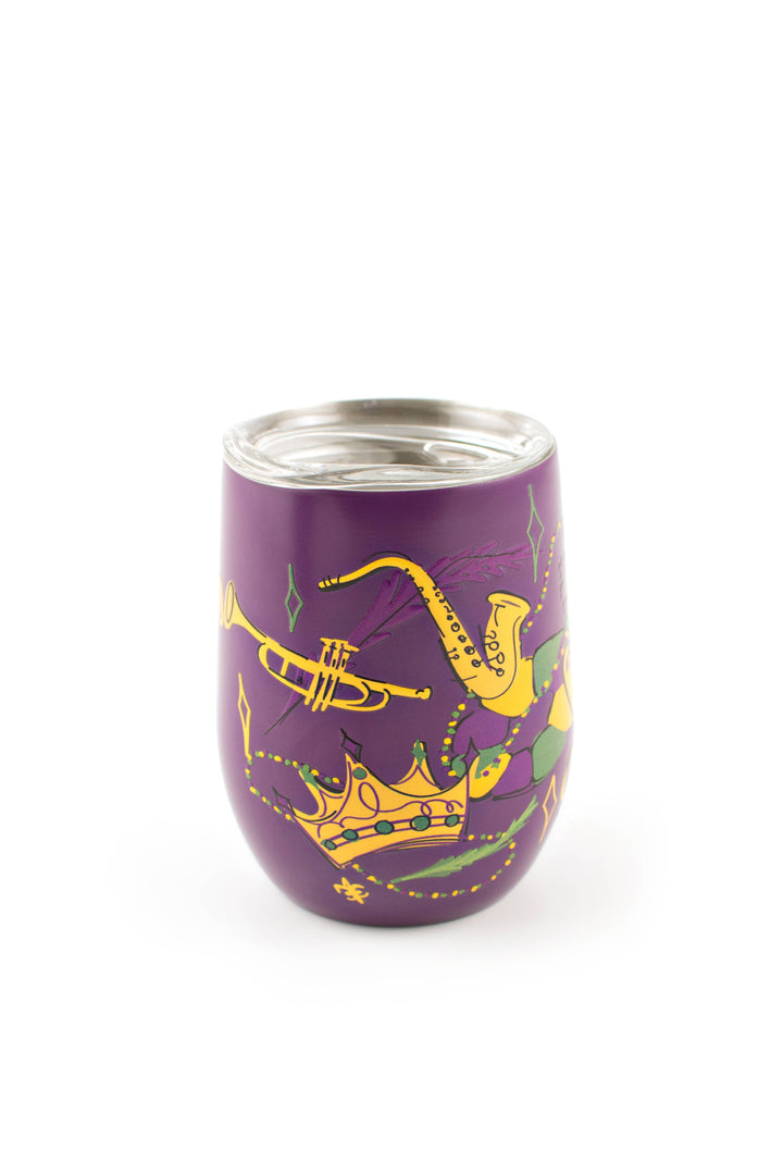 Wine Tumbler – Mardi Gras Mask - Gabrielle's Biloxi