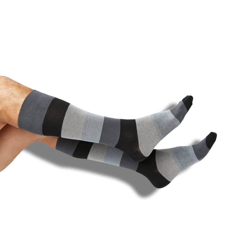 DeadSoxy Vega - Bamboo Black and Grey Dress Socks - Gabrielle's Biloxi