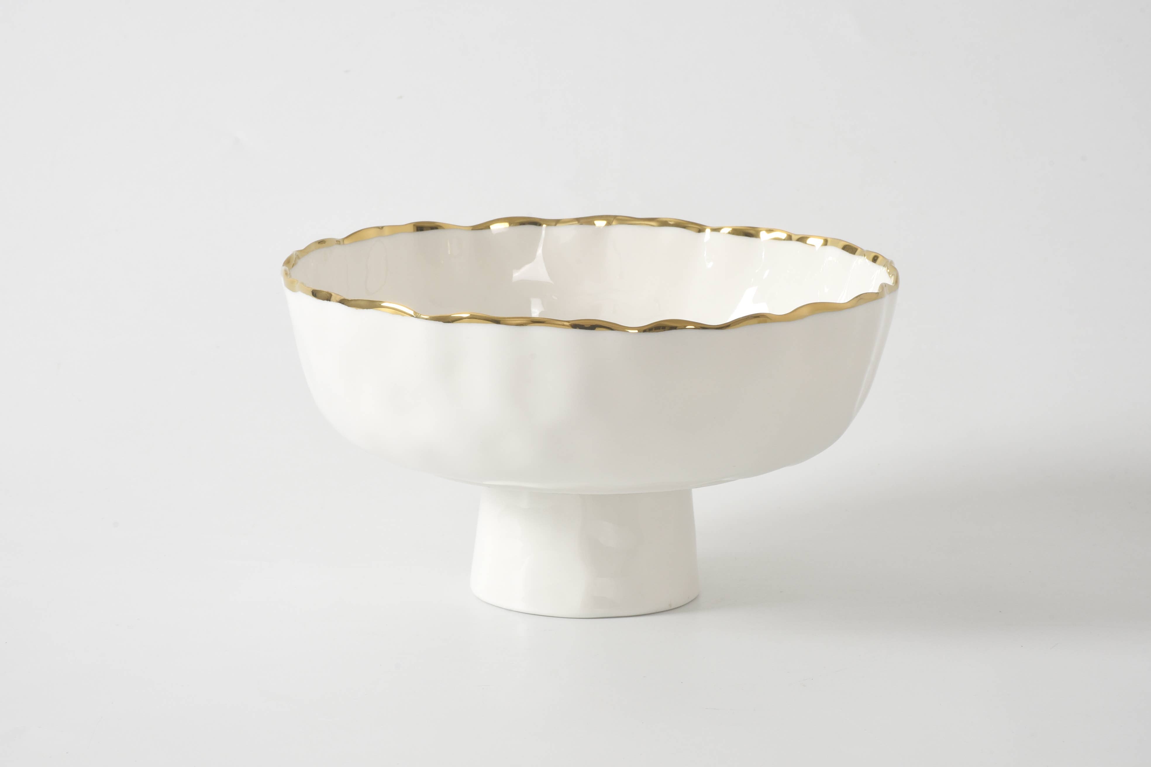 Pampa Bay Medium Footed Bowl - White Gold - Gabrielle's Biloxi