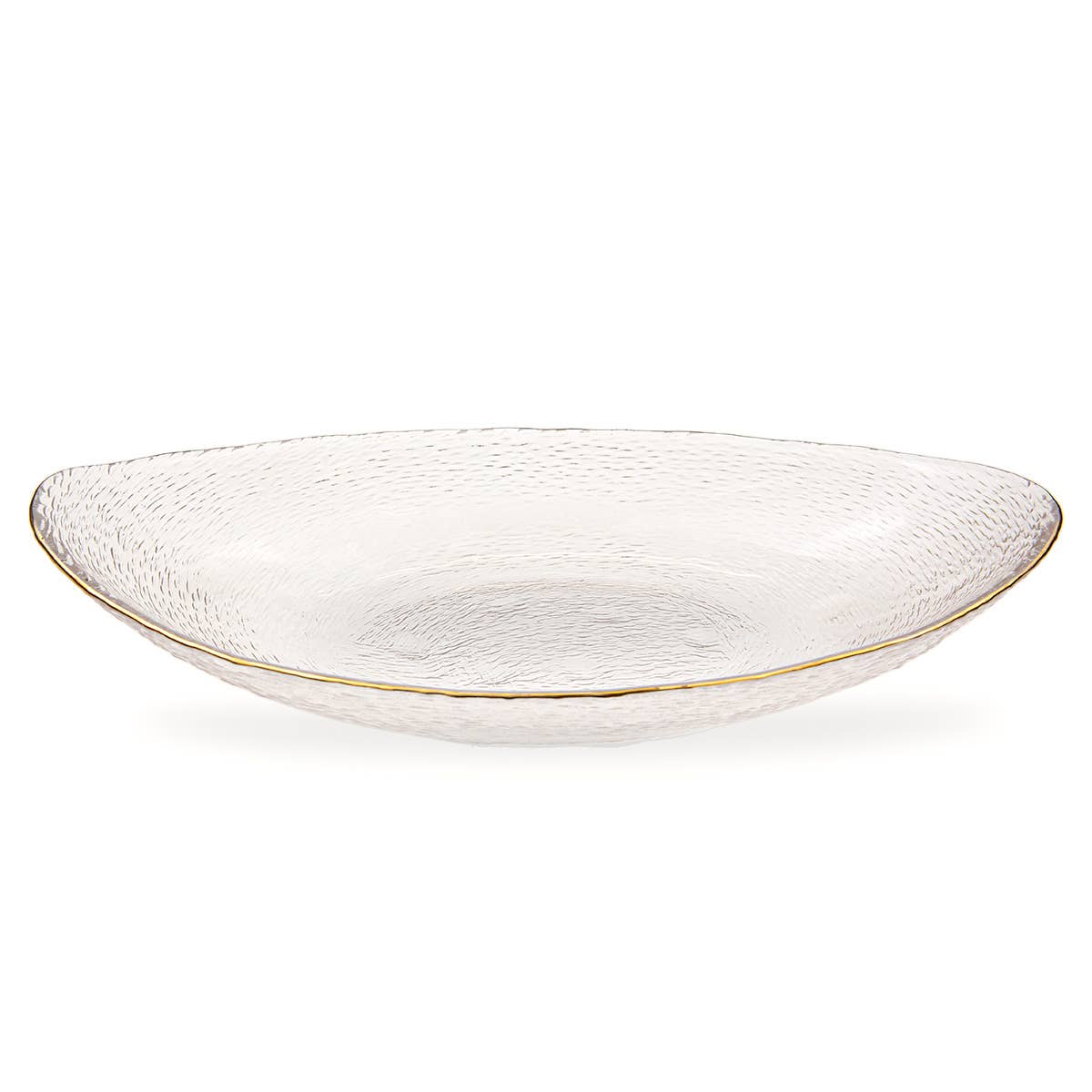 Oval Serving Dish with Gold Edge