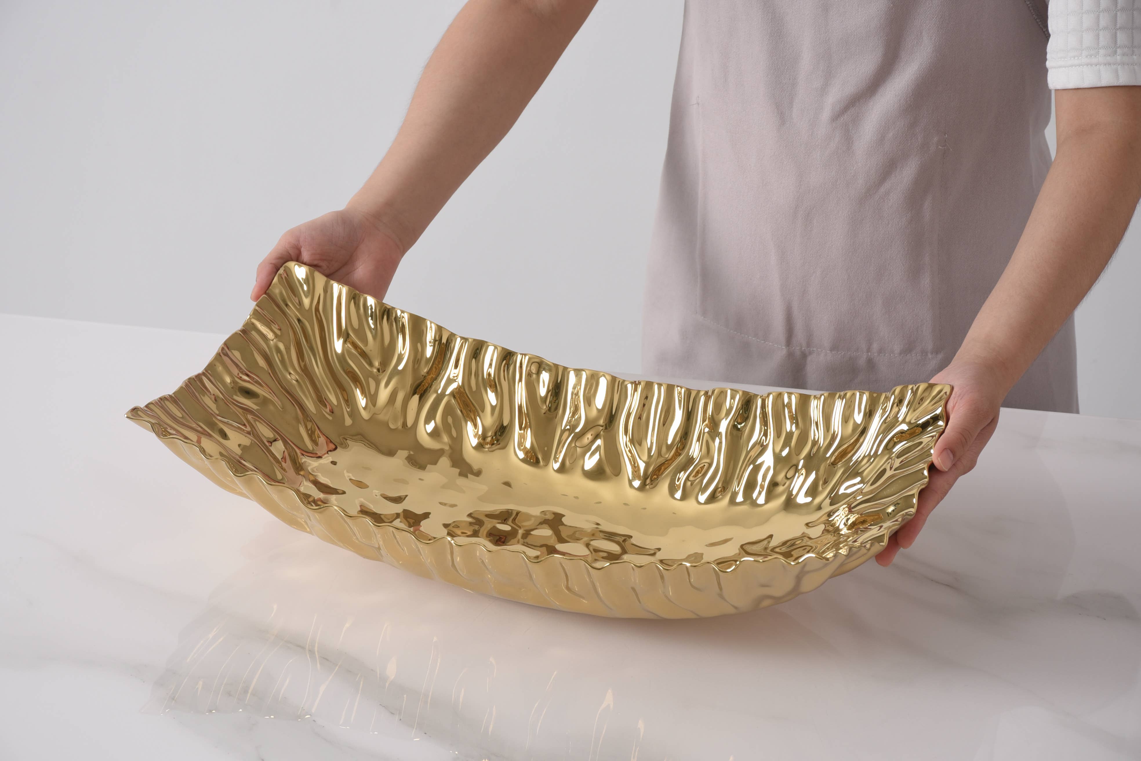 Pampa Bay Rectangular Centerpiece - Gold - Gabrielle's Biloxi