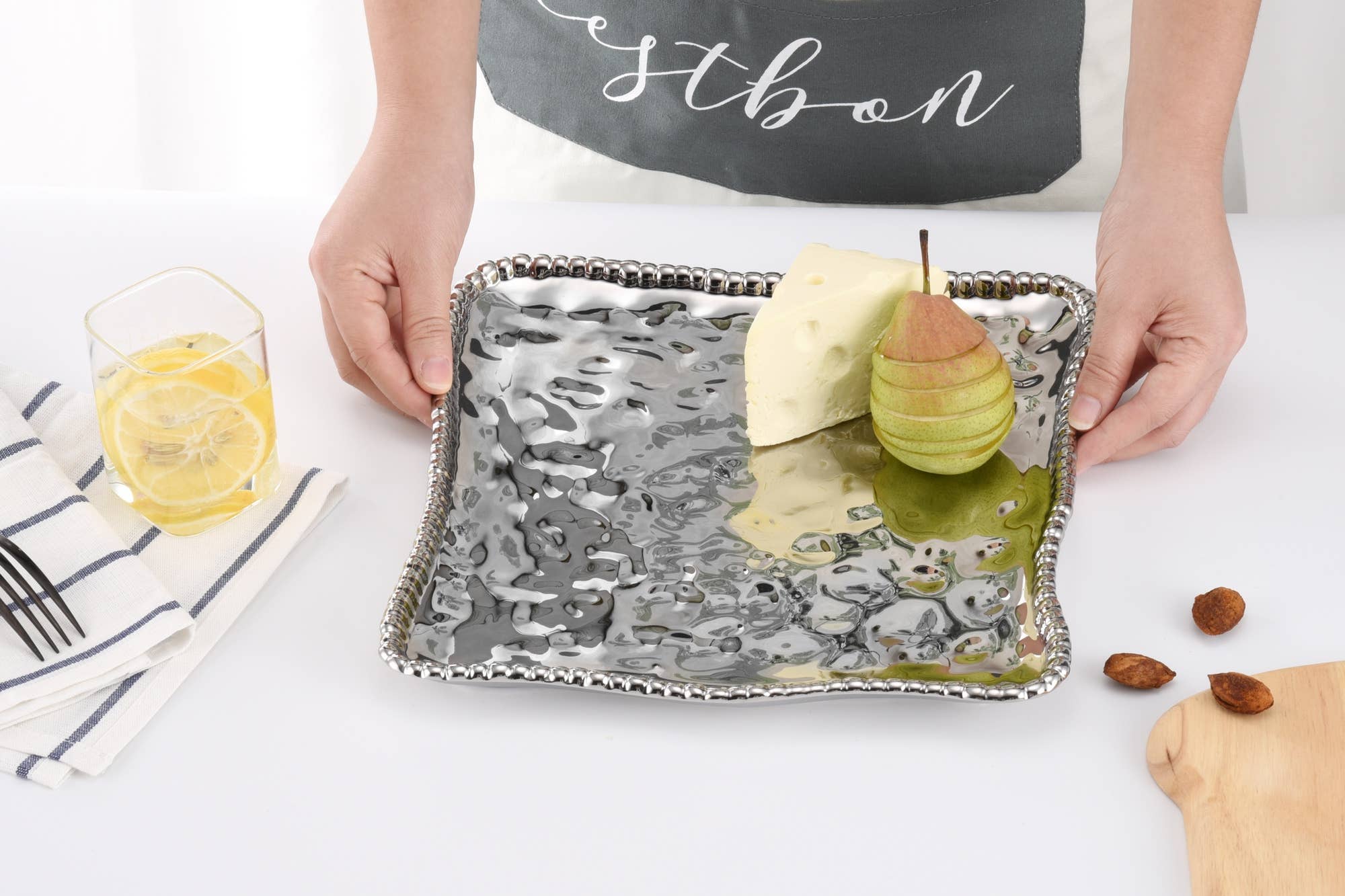 Pampa Bay Square Serving Platter - Silver