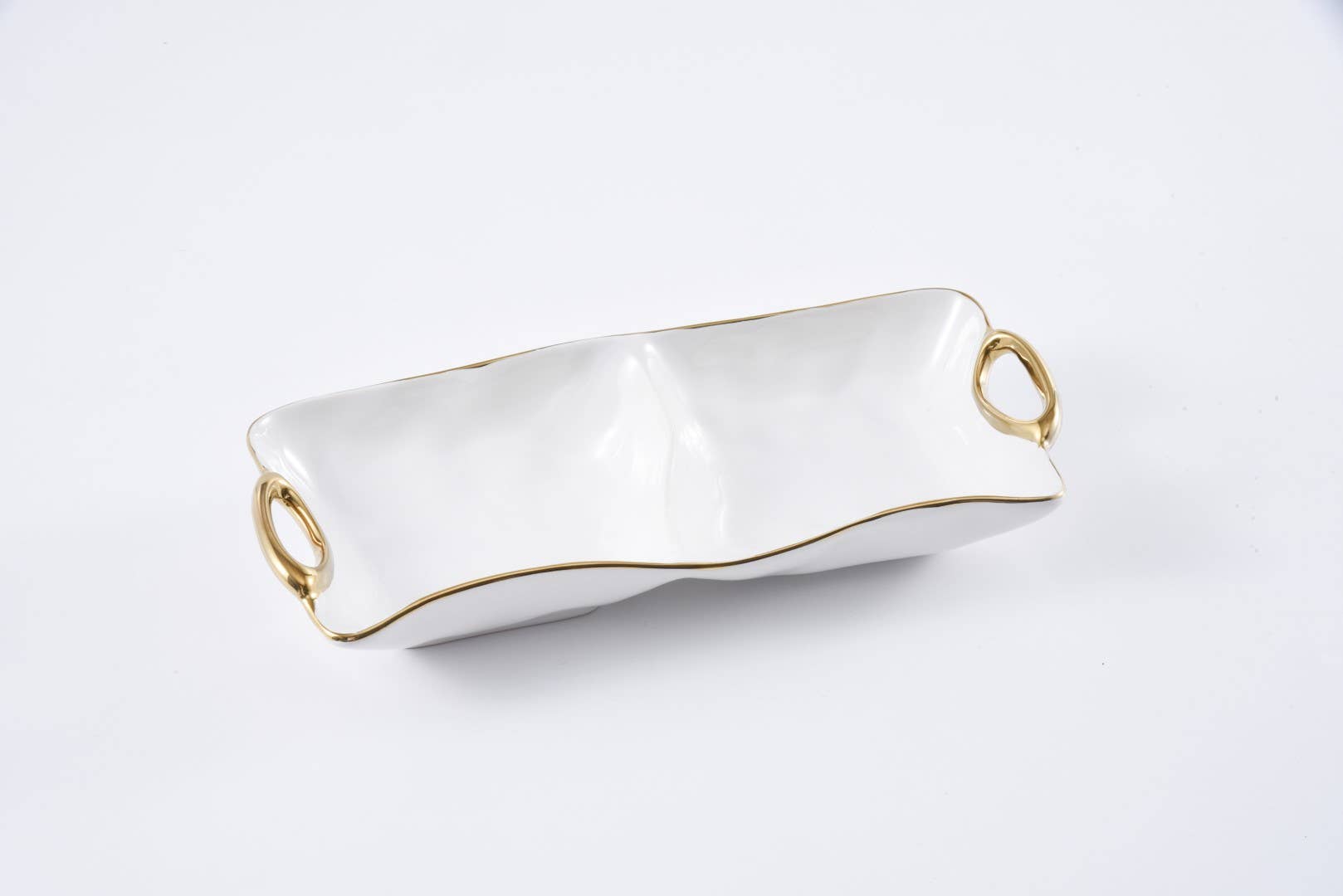Pampa Bay 2 Section Server - White & Gold - Gabrielle's Biloxi