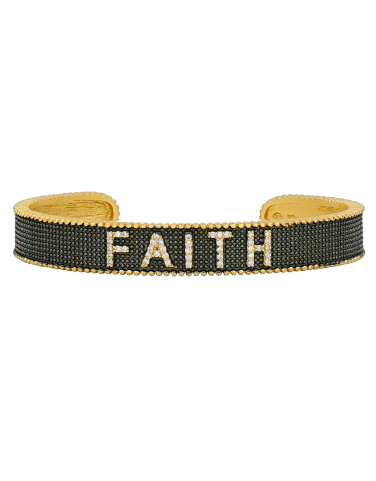 Freida Rothman Faith Cuff - Gold / Black - Gabrielle's Biloxi