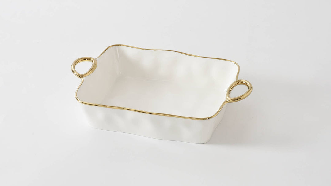 Pampa Bay Rectangular Baking Dish - Gold Handles - Gabrielle's Biloxi