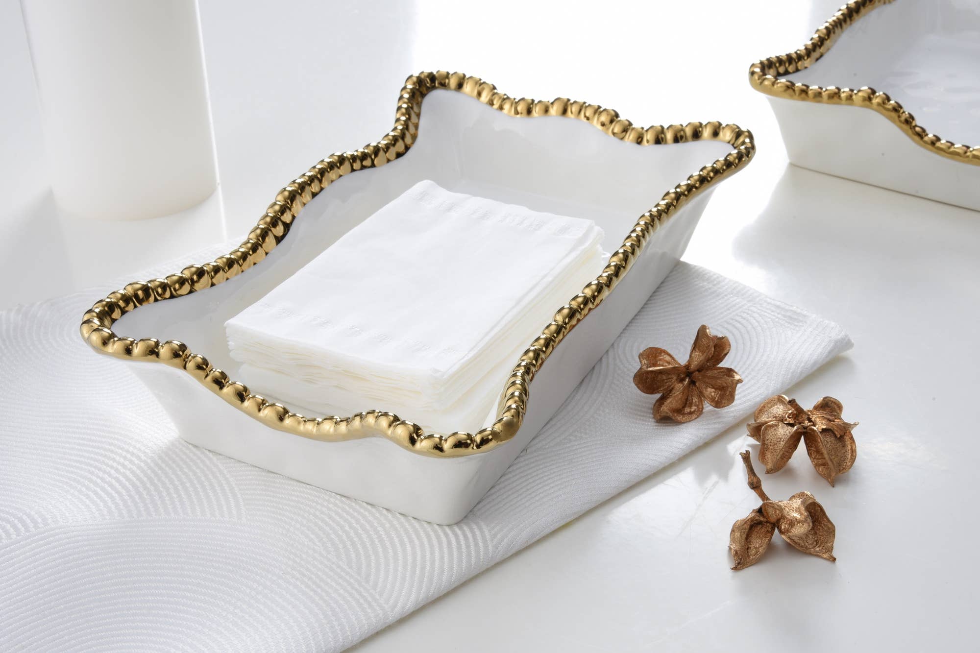 Pampa Bay Dinner Napkin/Guest Towel Holder - Golden Salerno - Gabrielle's Biloxi