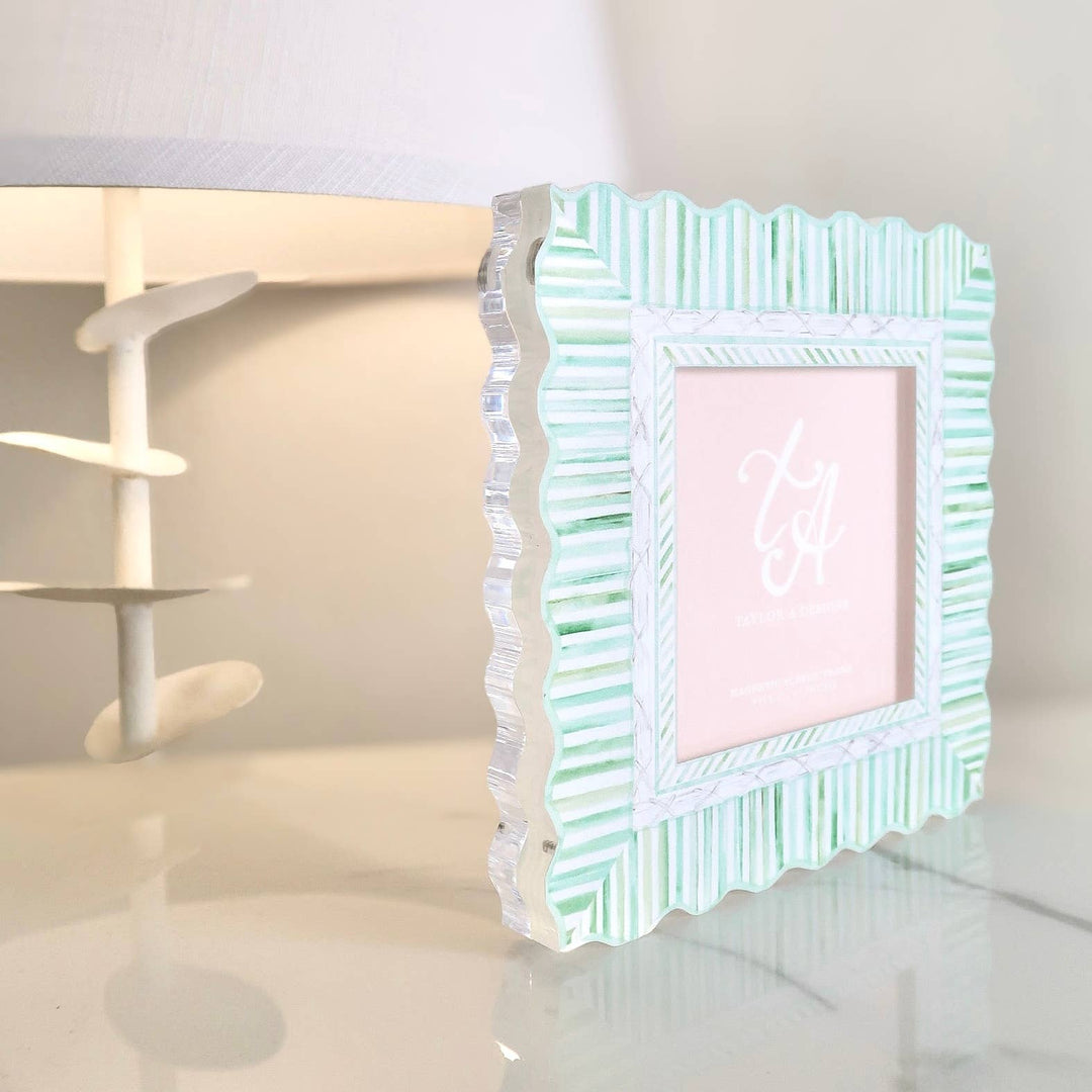 Acrylic Magnetic Frame - Green & White - Gabrielle's Biloxi