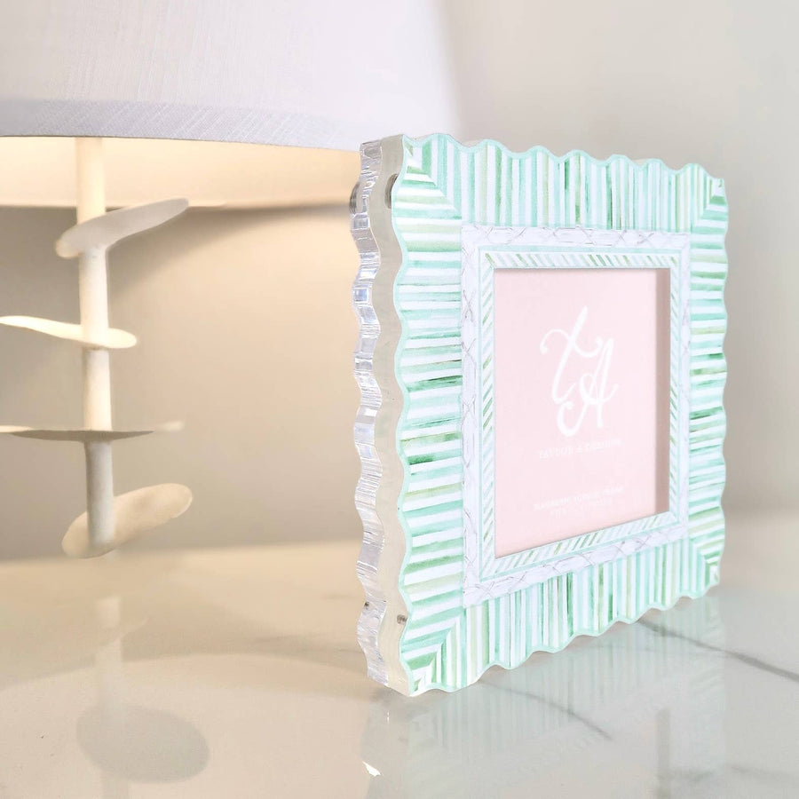 Acrylic Magnetic Frame - Green & White - Gabrielle's Biloxi