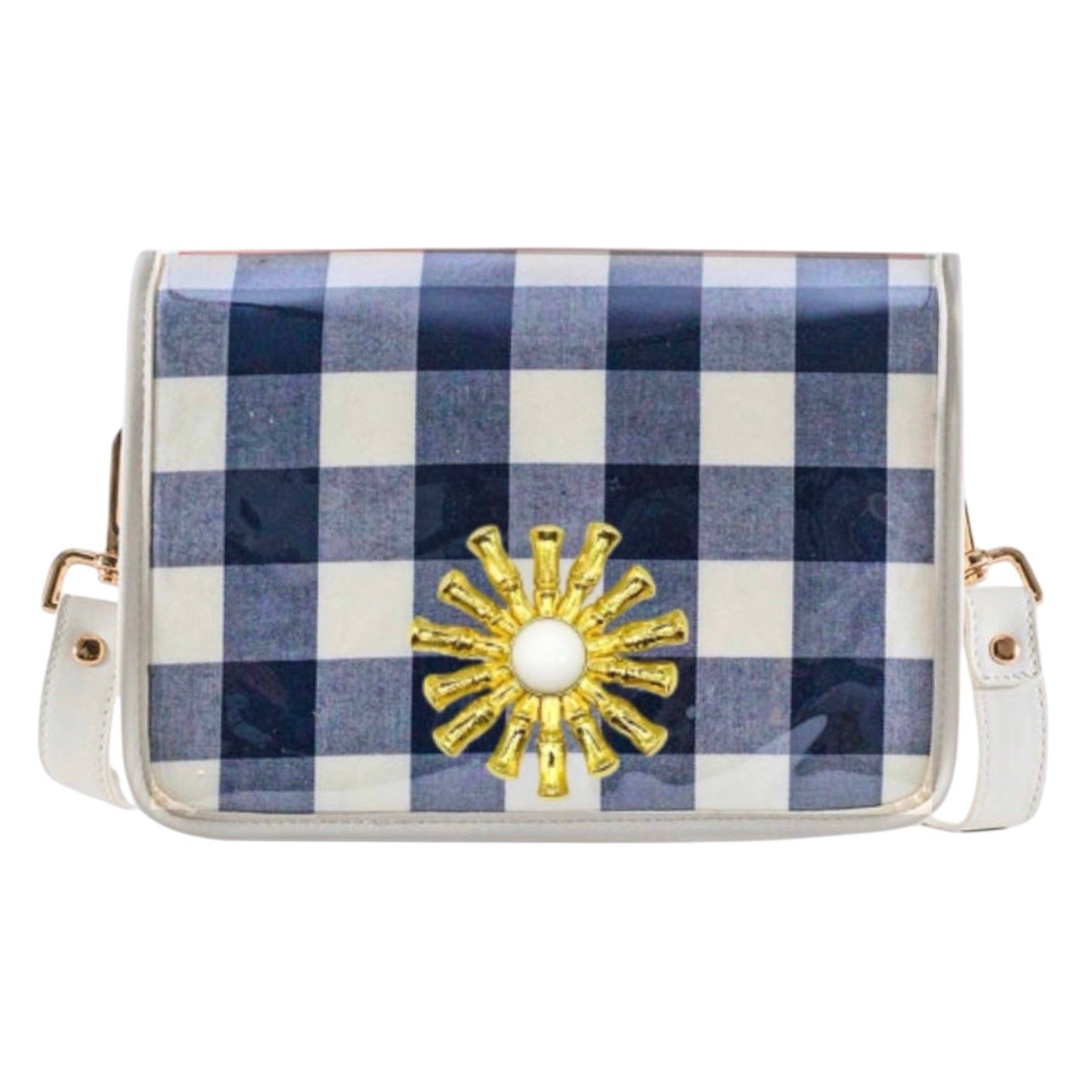 Navy Buffalo Clear Stadium Bag - White Starburst