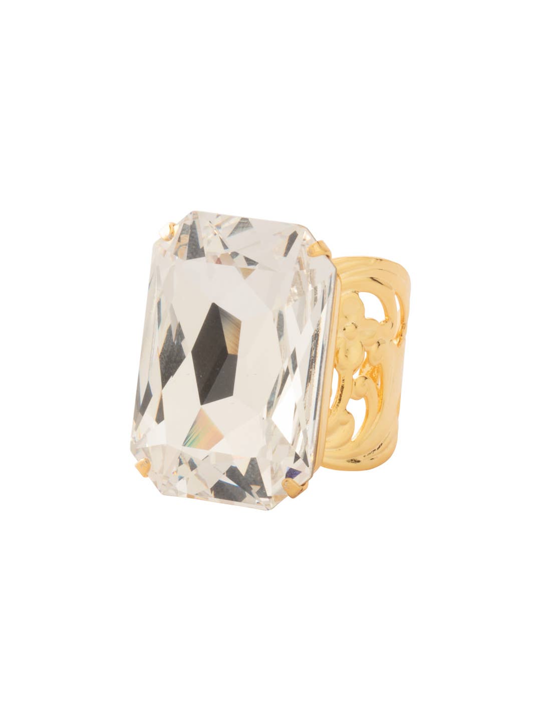 Sorrelli Viretta Adjustable Cocktail Ring -  Bright Gold Crystal - Gabrielle's Biloxi