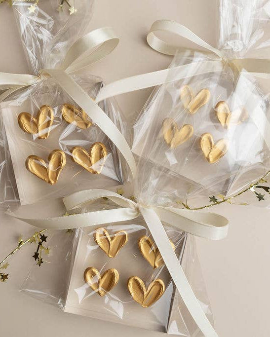 Glass 3x3 inch Gold Hearts - Gabrielle's Biloxi
