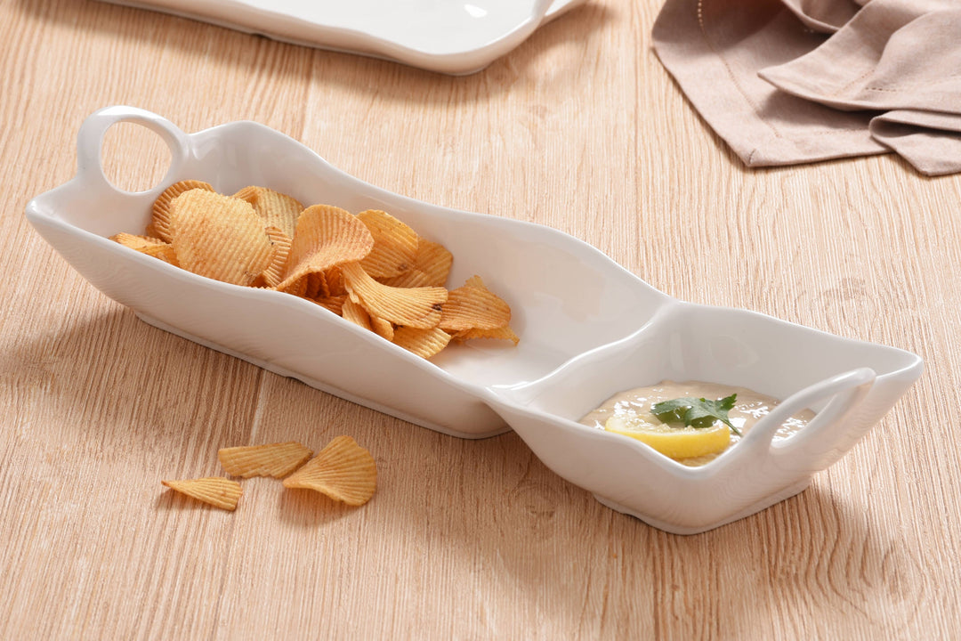 Pampa Bay Chip & Dip in Melamine - White - Gabrielle's Biloxi