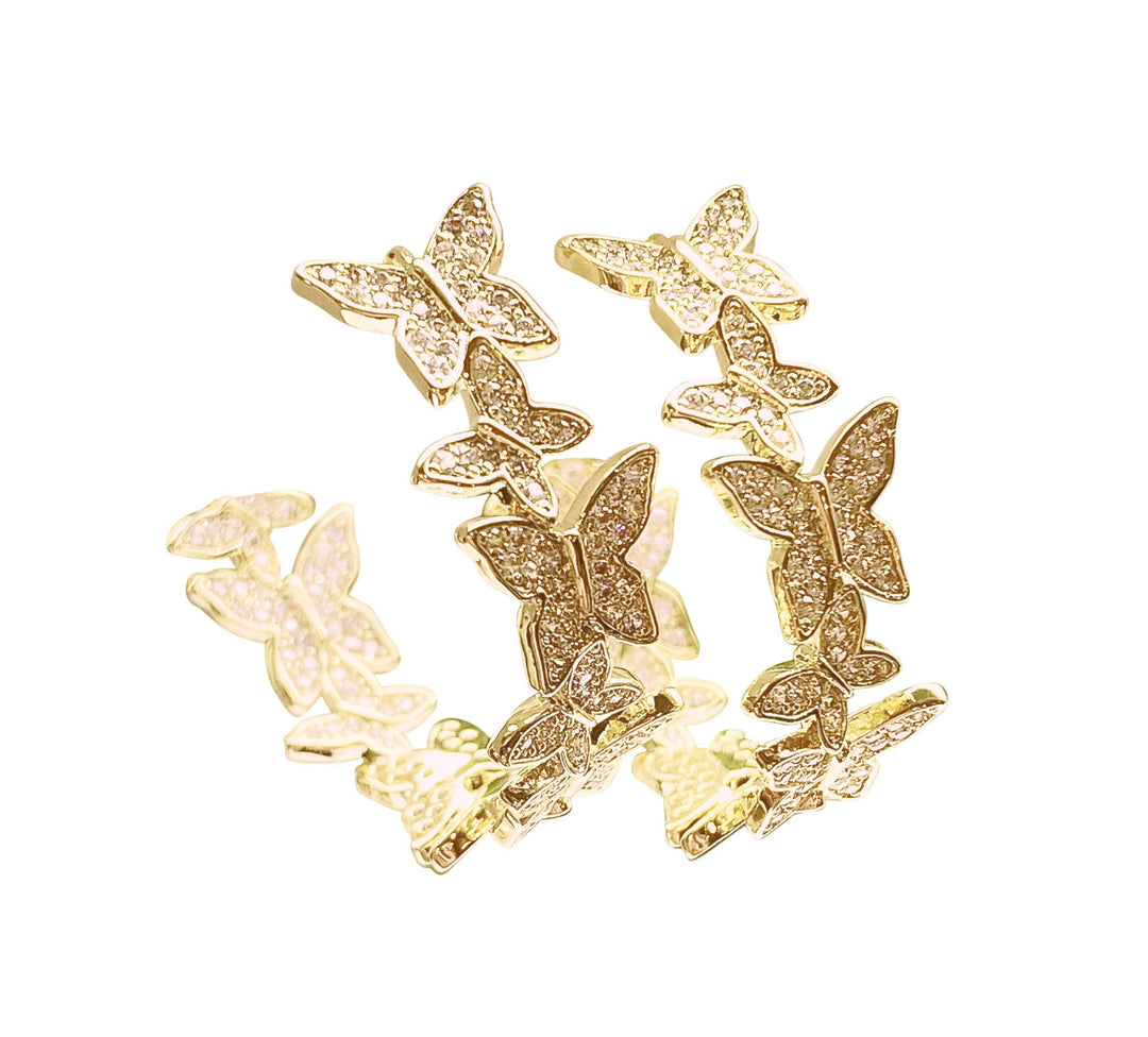 Fly High Butterfly Hoop Earrings