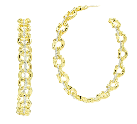 Freida Rothman Chain Link Hoop Earrings - Gabrielle's Biloxi