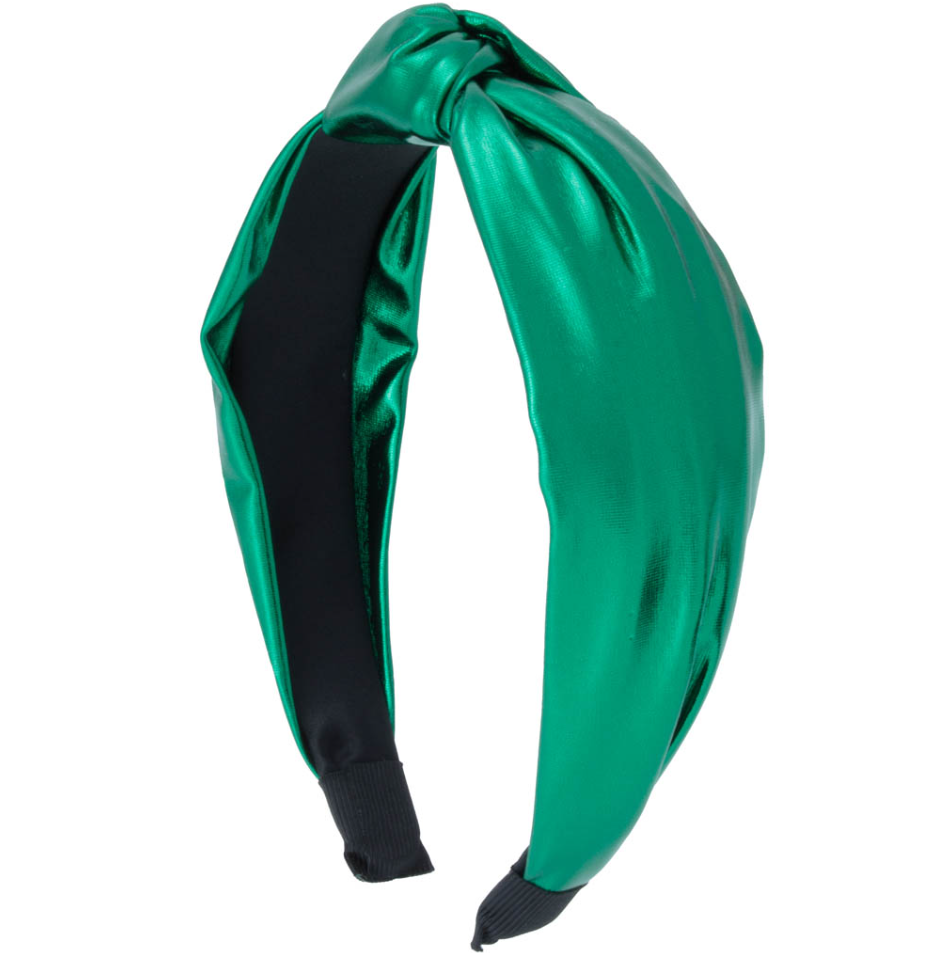 Girls Top Knot Headband - Green Metallic - Gabrielle's Biloxi