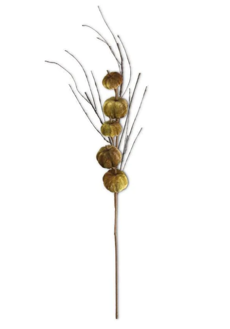 Velvet Pumpkin Stem 38" - Green - Gabrielle's Biloxi