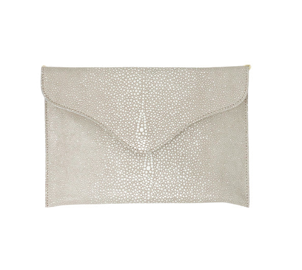 JJ Winters Clutch - Taupe Stringray - Gabrielle's Biloxi