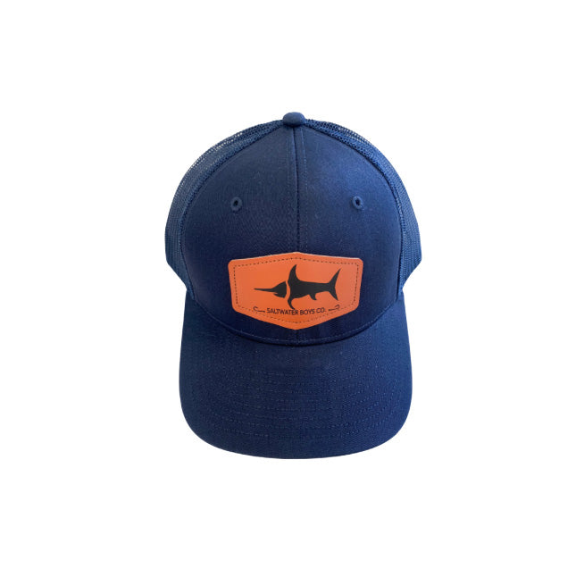 Saltwater Boys Leather Hat - Navy - Gabrielle's Biloxi