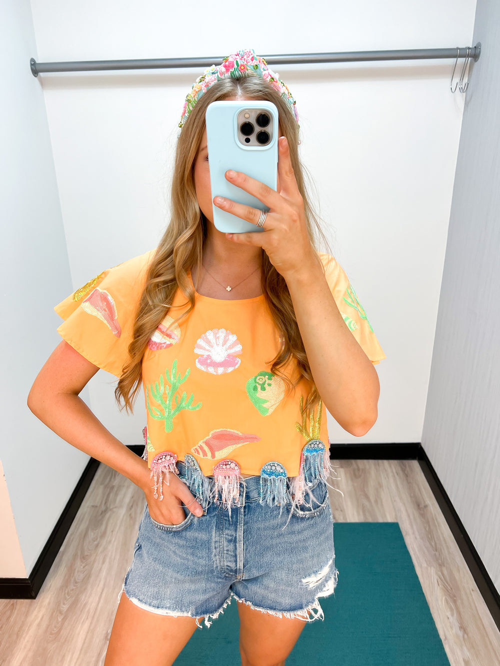 Queen of Sparkles Peach Under The Sea Top - Gabrielle's Biloxi