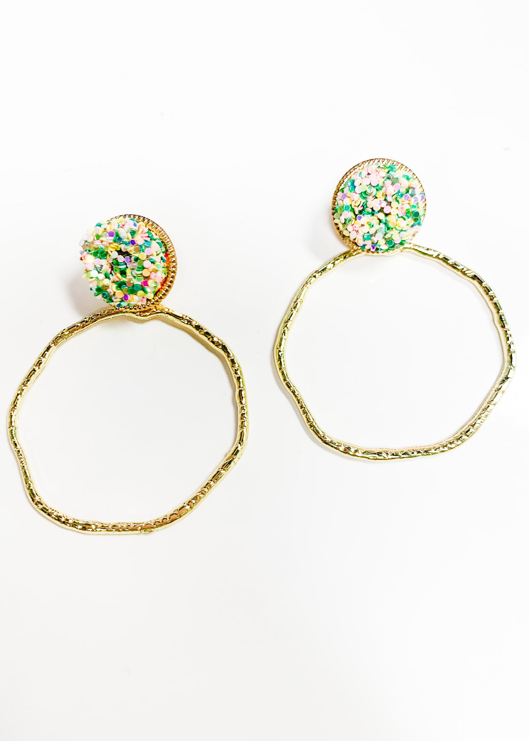 Glitter Gold Hoops - Gabrielle's Biloxi
