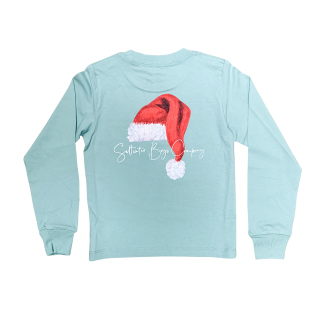 Santa's Hat Graphic L/S Tee - Mint - Gabrielle's Biloxi