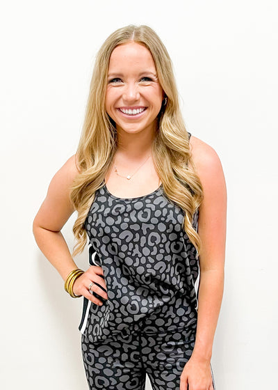 Emily McCarthy Boxy Tank - Noir Cheetah - Gabrielle's Biloxi