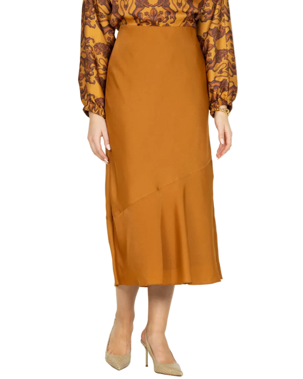 Bias Midi Skirt - Pecan