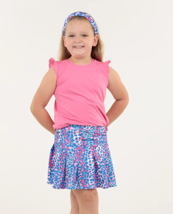 Girls Tennis Skort - Blue Leopard - Gabrielle's Biloxi