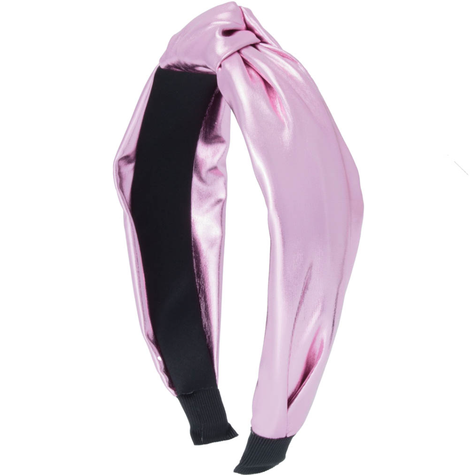 Girls Top Knot Headband - Light Pink Metallic - Gabrielle's Biloxi