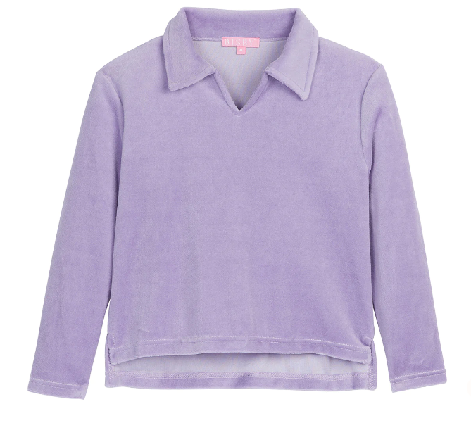Bisby Polo Pullover - Lilac Velour - Gabrielle's Biloxi